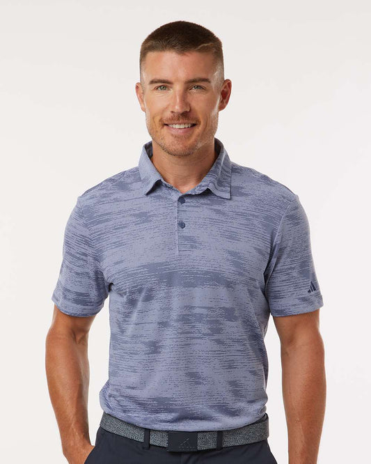 adidas Men's Ultimate365 Textured Stripe Polo in Blue Spark/ Preloved Ink, style A2005