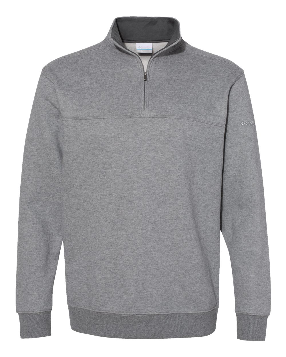 Columbia Men's Hart Mountain II Half-Zip Pullover blank in Charcoal Heather, style 212475