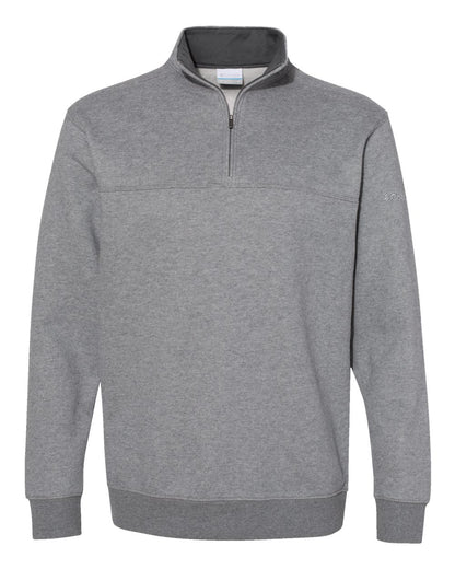 Columbia Men's Hart Mountain II Half-Zip Pullover blank in Charcoal Heather, style 212475