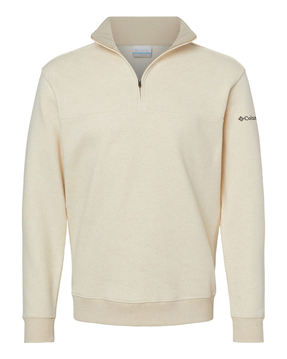 Columbia Men's Hart Mountain II Half-Zip Pullover blank in Oatmeal Heather, style 212475