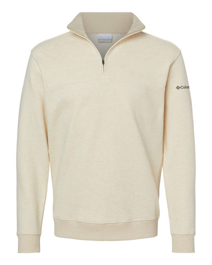 Columbia Men's Hart Mountain II Half-Zip Pullover blank in Oatmeal Heather, style 212475
