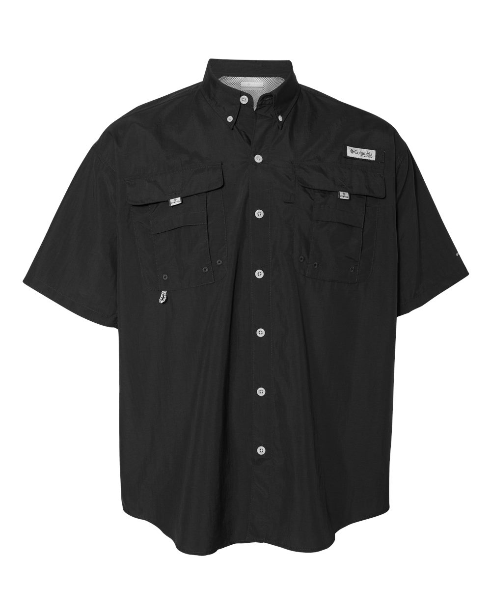 Columbia Men's PFG Bahama II Short Sleeve Shirt blank in Black, style 212464