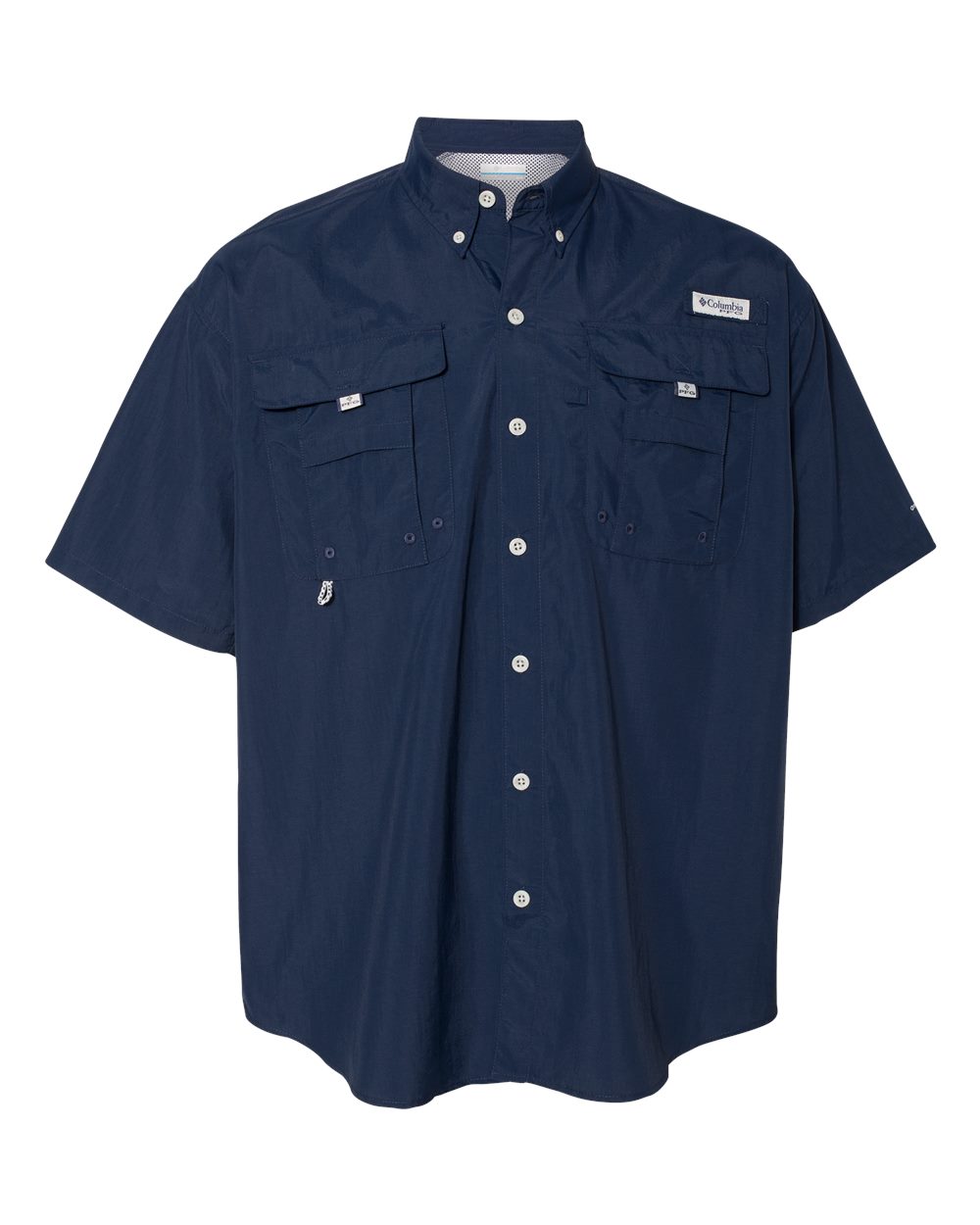 Columbia Men's PFG Bahama II Short Sleeve Shirt blank in Collegiate Navy, style 212464
