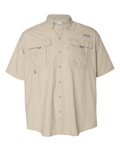 Columbia Men's PFG Bahama II Short Sleeve Shirt blank in Fossil, style 212464