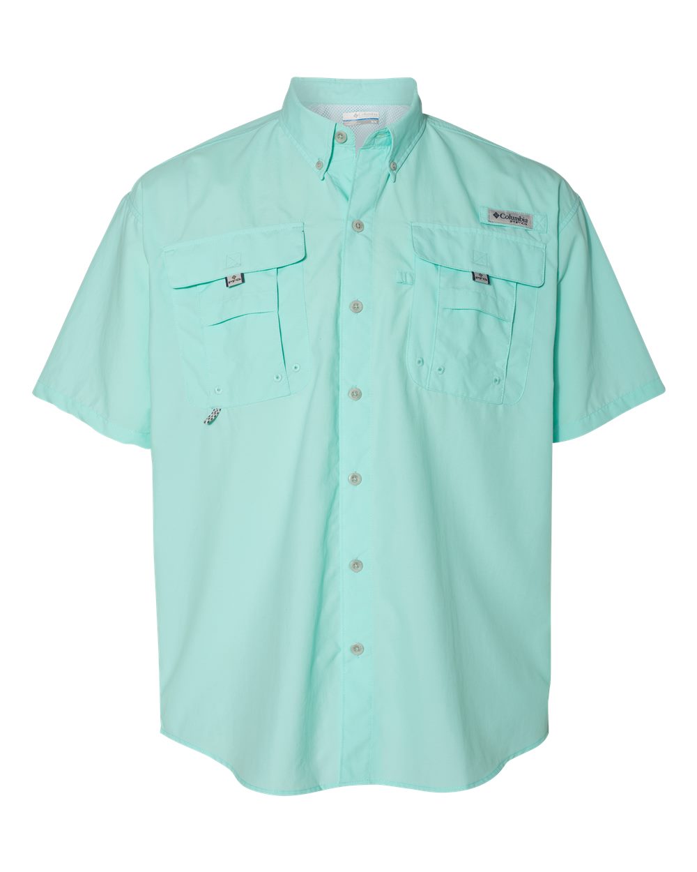 Columbia Men's PFG Bahama II Short Sleeve Shirt blank in Gulf Stream, style 212464