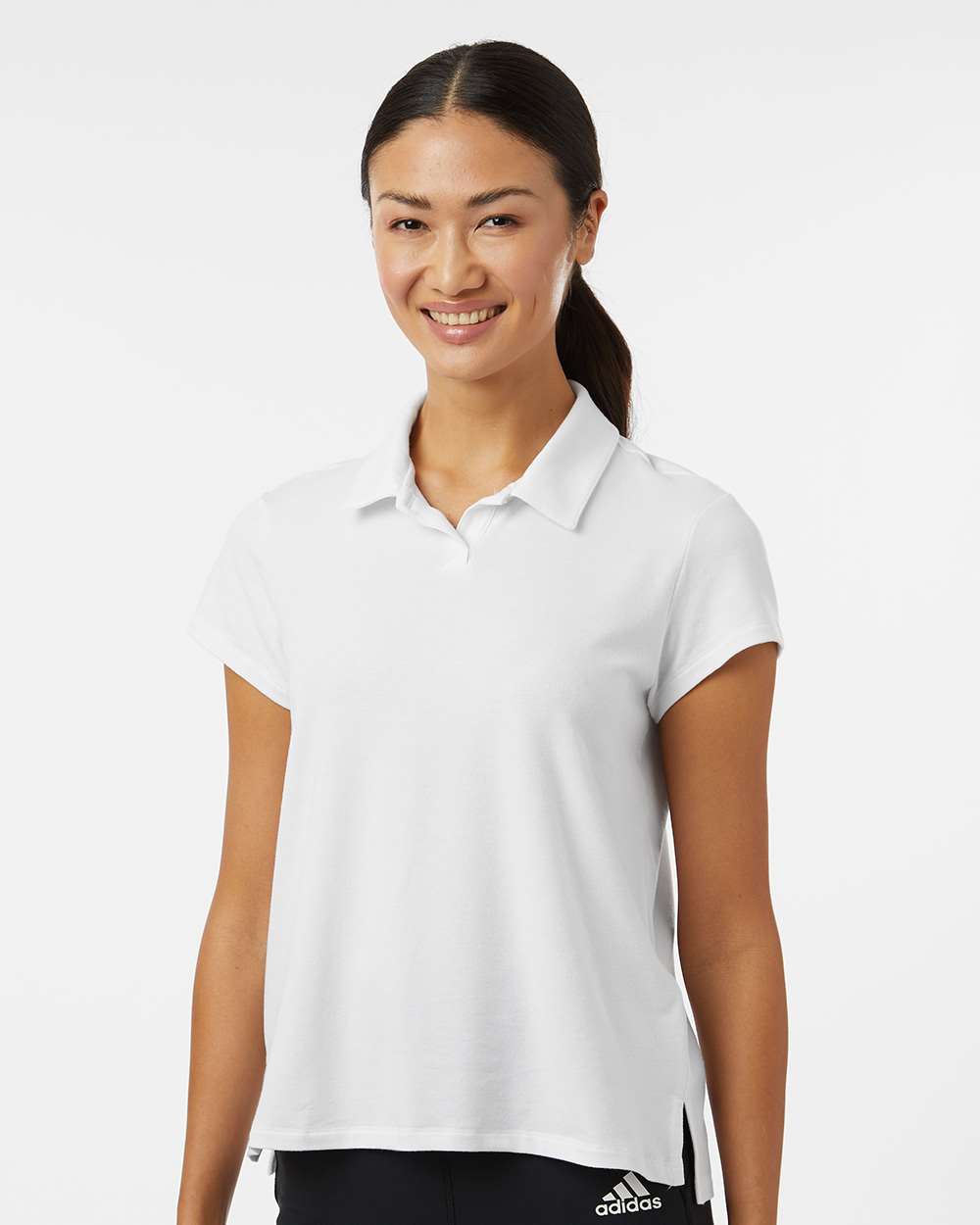 adidas Women's Blended Polo in Solid White, style A690