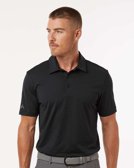 adidas Men's Textured Stripe Polo in Black, style A704