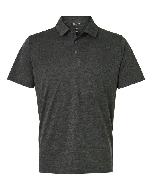 AllPro Men's Pro-Lock Performance Mélange Polo blank in Black Melange, style 4HM00
