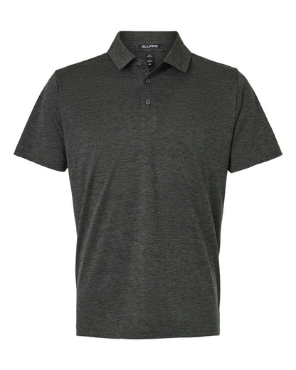 AllPro Men's Pro-Lock Performance Mélange Polo blank in Black Melange, style 4HM00
