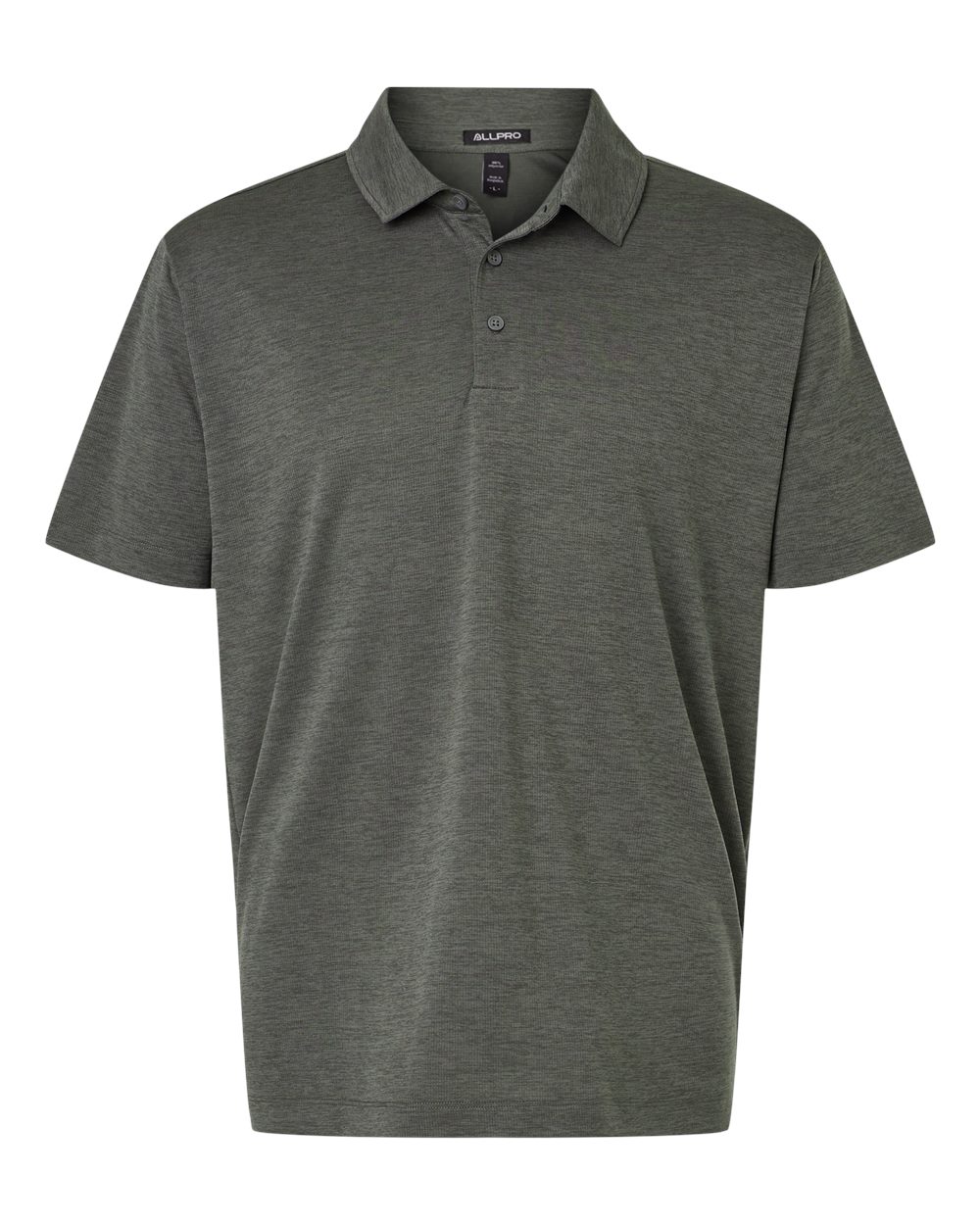 AllPro Men's Pro-Lock Performance Mélange Polo blank in Charcoal Melange, style 4HM00