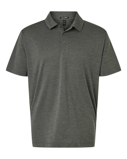 AllPro Men's Pro-Lock Performance Mélange Polo blank in Charcoal Melange, style 4HM00