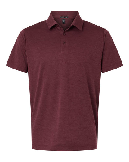 AllPro Men's Pro-Lock Performance Mélange Polo blank in Maroon Melange, style 4HM00
