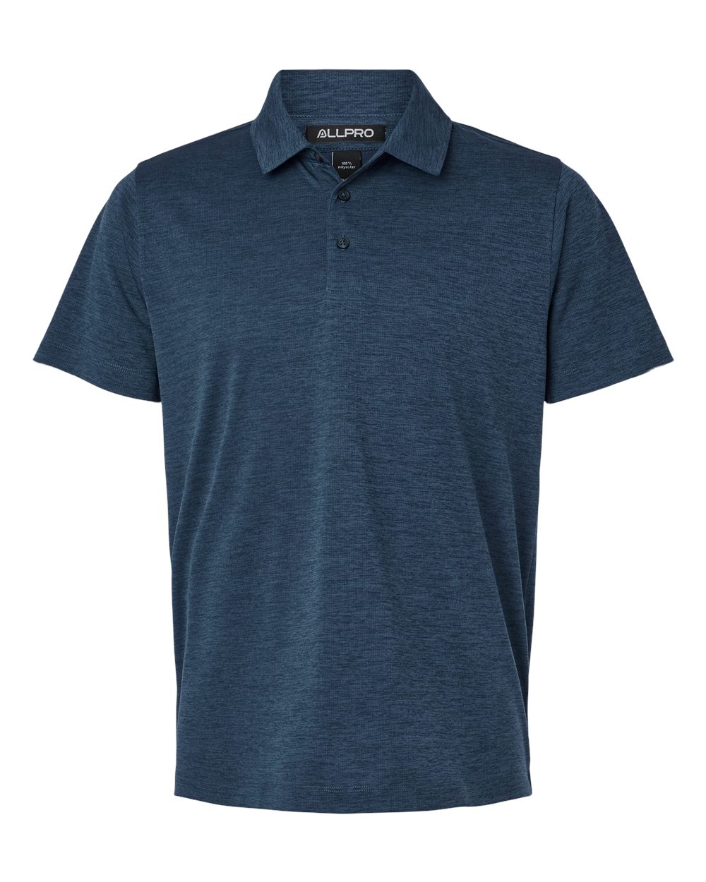 AllPro Men's Pro-Lock Performance Mélange Polo blank in Navy Melange, style 4HM00