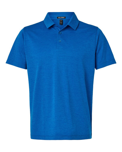AllPro Men's Pro-Lock Performance Mélange Polo blank in Royal Melange, style 4HM00