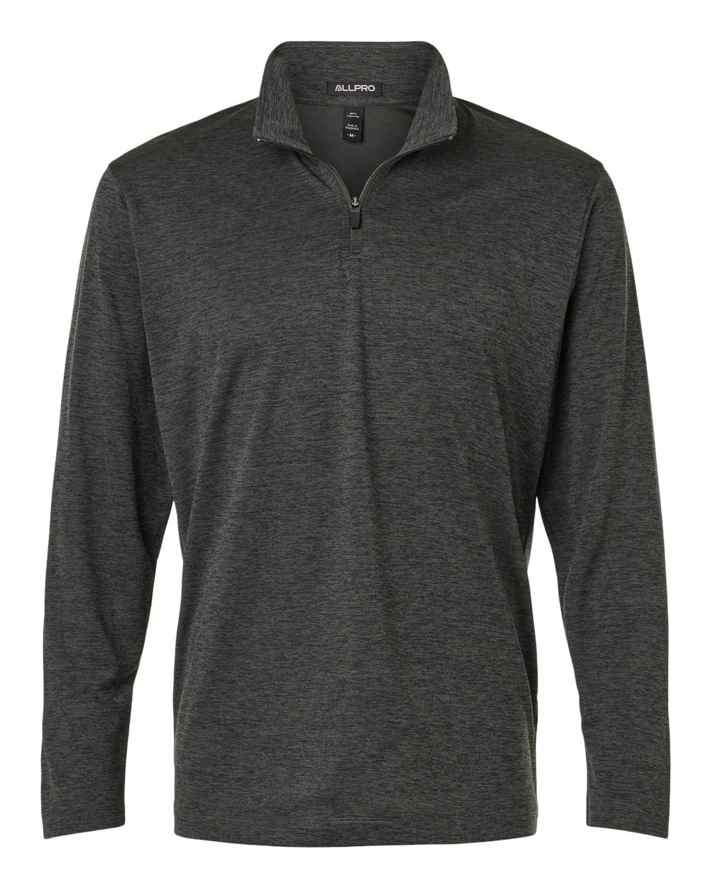 AllPro Men's Pro-Lock Performance Mélange Quarter-Zip Pullover blank in Black Melange, style 4HM700