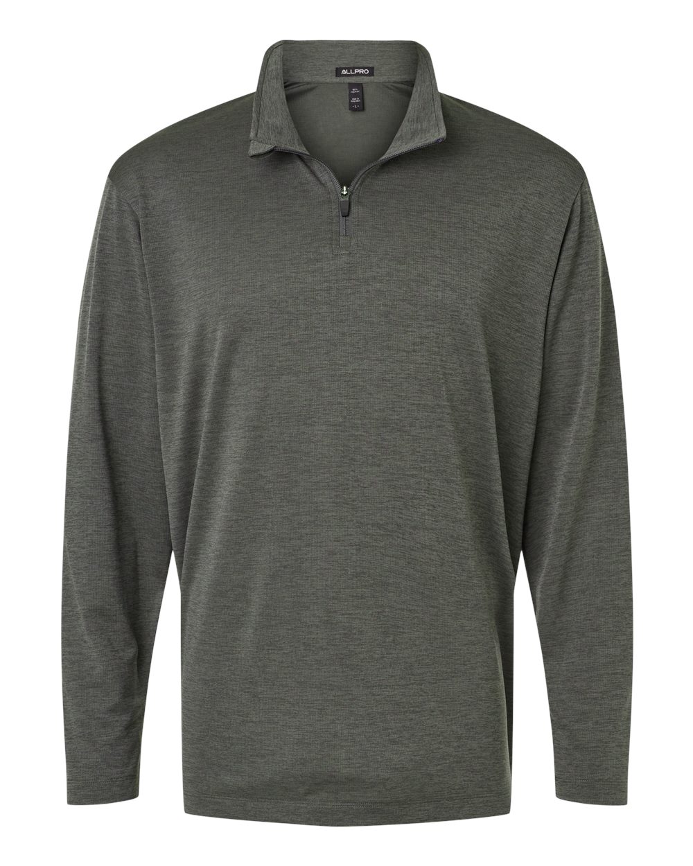 AllPro Men's Pro-Lock Performance Mélange Quarter-Zip Pullover blank in Charcoal Melange, style 4HM700