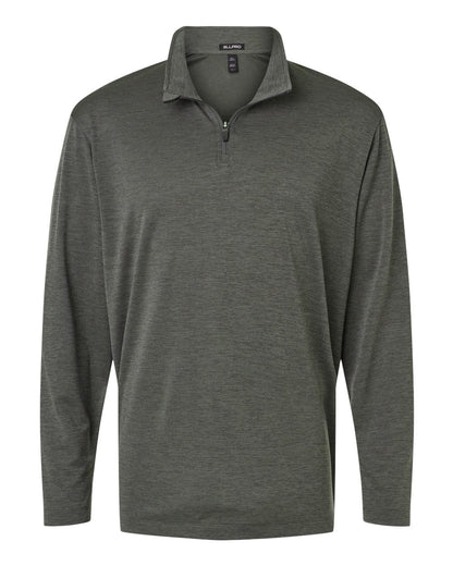 AllPro Men's Pro-Lock Performance Mélange Quarter-Zip Pullover blank in Charcoal Melange, style 4HM700