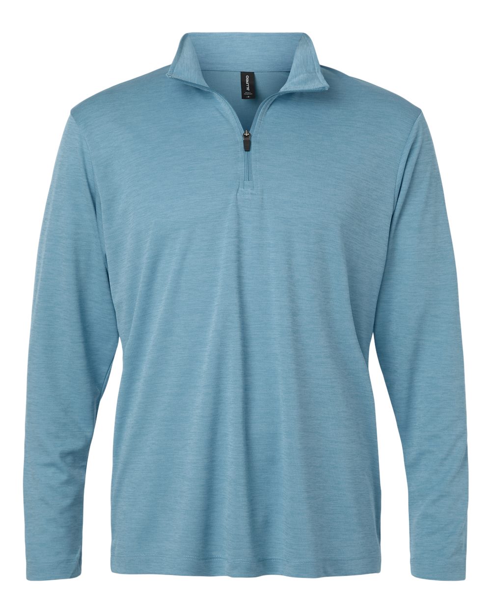 AllPro Men's Pro-Lock Performance Mélange Quarter-Zip Pullover blank in Cloud Blue Melange, style 4HM700