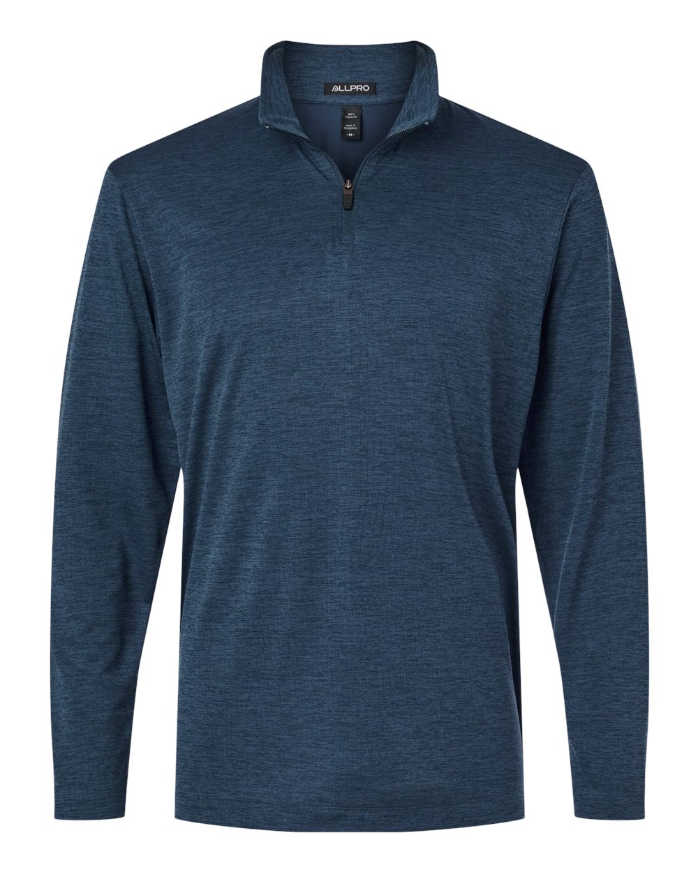 AllPro Men's Pro-Lock Performance Mélange Quarter-Zip Pullover blank in Navy Melange, style 4HM700