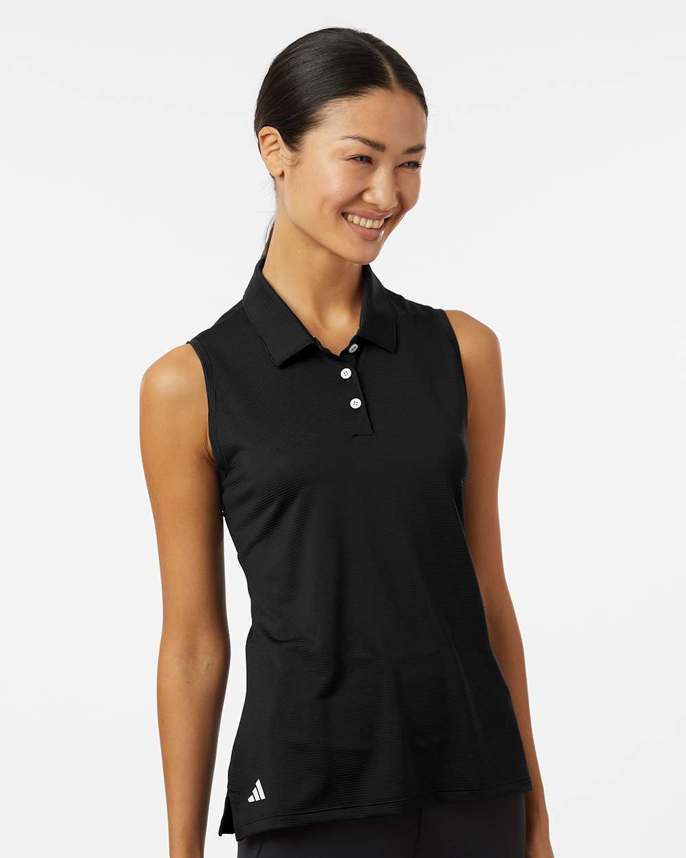 adidas Women's Ottoman Sleeveless Polo in Black, style A1005