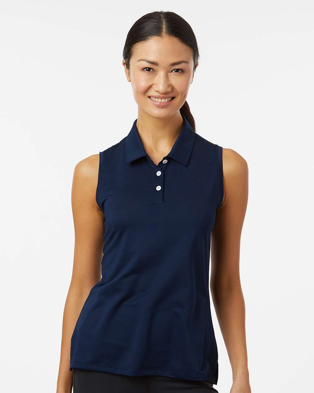adidas Women's Ottoman Sleeveless Polo in Collegiate Navy, style A1005