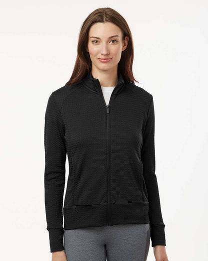 adidas Women's Ultimate365 Textured Full-Zip Jacket in Black, style A1007
