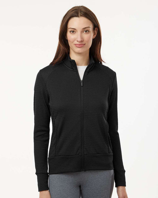 adidas Women's Ultimate365 Textured Full-Zip Jacket in Black, style A1007