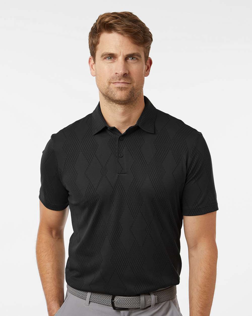 adidas Men's Ultimate365 Textured Polo in Carbon Black, style A2008