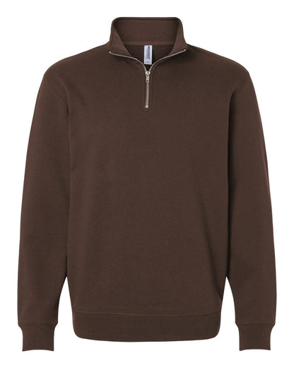 Independent Trading Co. SS4600QZ Midweight Quarter-Zip Pullover in Brown