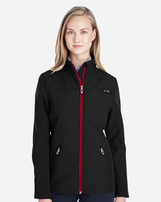Spyder Women's Transport Soft Shell Jacket in Black/ Red, style 187337