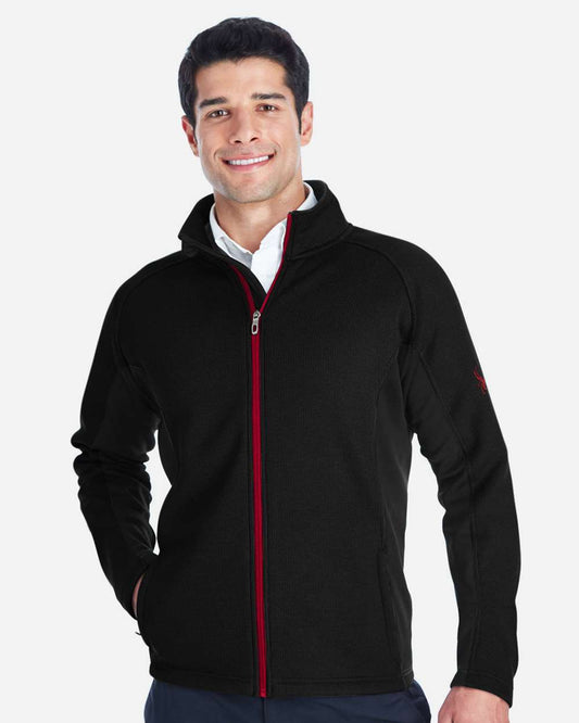 Spyder Men's Constant Full-Zip Sweater Fleece Jacket in Black/ Red, style 187330