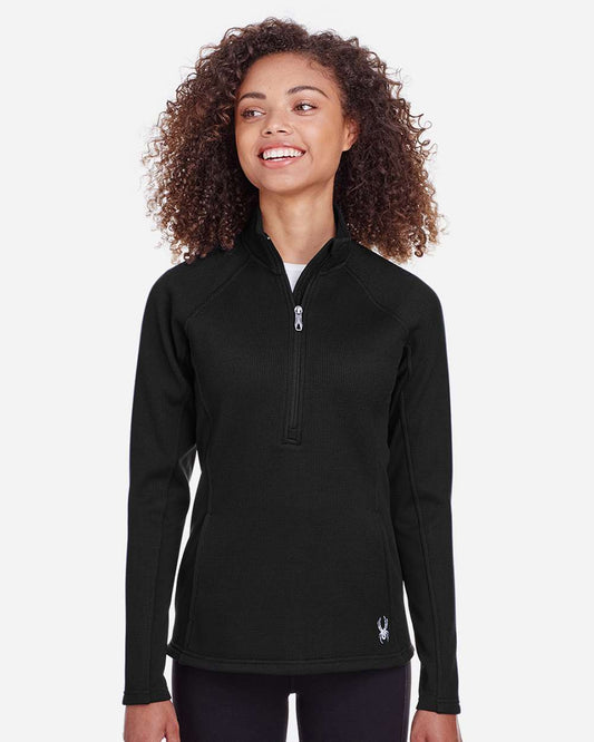 Spyder Women's Constant Half-Zip Sweater Fleece Pullover in Black, style S16562