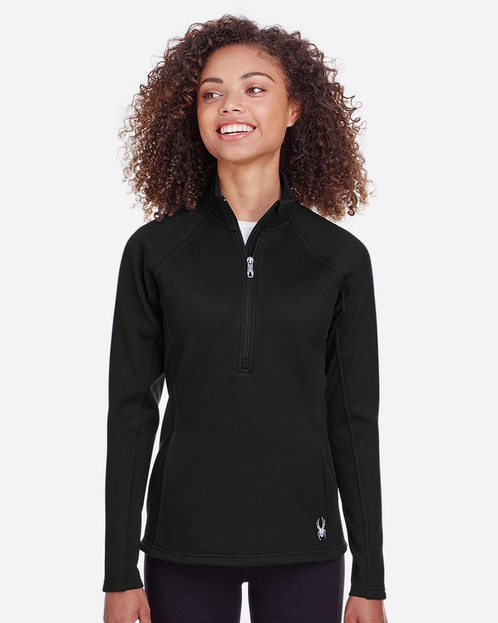 Spyder Women's Constant Half-Zip Sweater Fleece Pullover in Black, style S16562