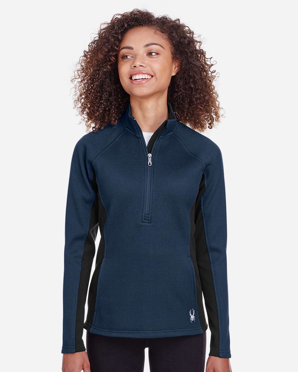 Spyder Women's Constant Half-Zip Sweater Fleece Pullover in Frontier/ Black, style S16562
