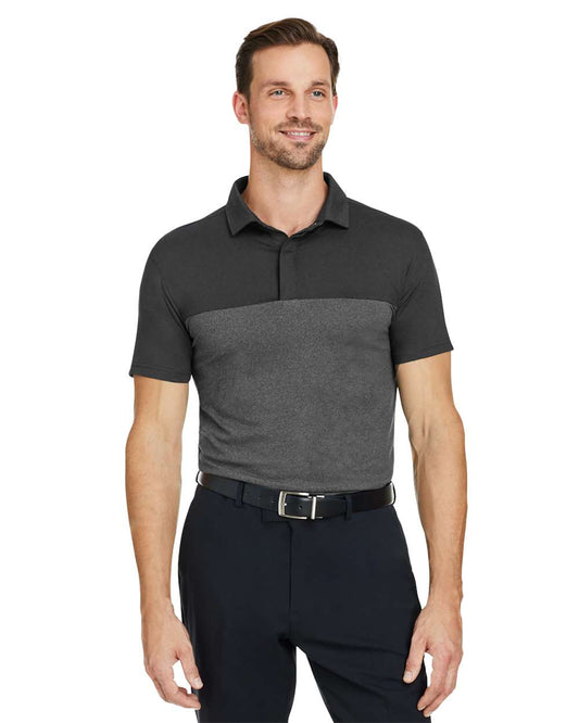 Spyder Men's Spyre Flex Colorblock Polo in Black/ Black Frost, style S18023