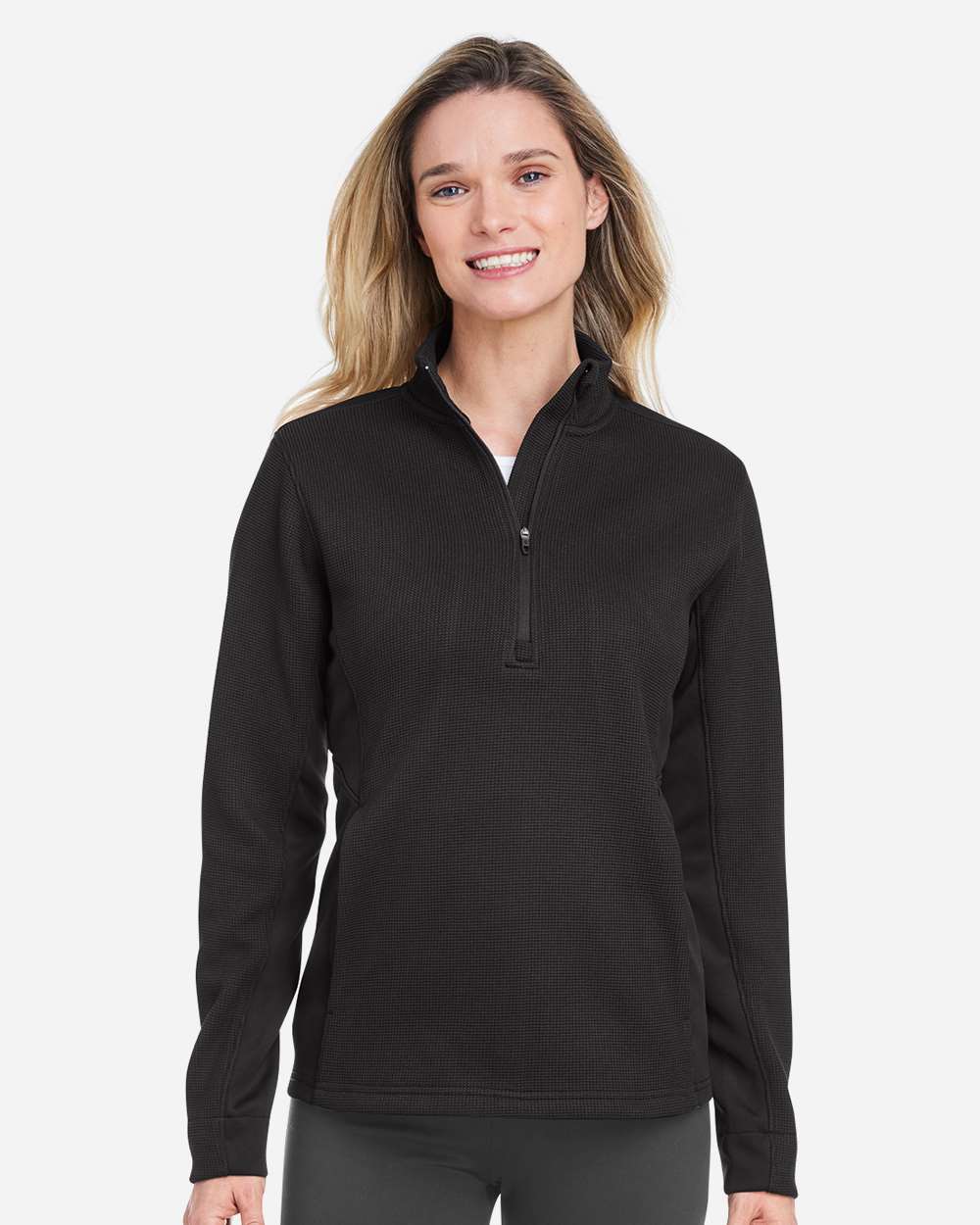 Spyder Women's Constant Canyon Quarter-Zip Pullover in Black, style S18092
