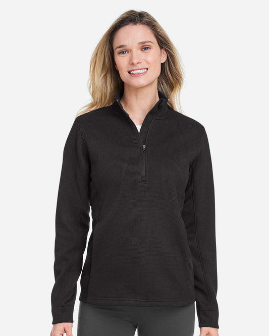 Spyder Women's Constant Canyon Quarter-Zip Pullover in Black, style S18092