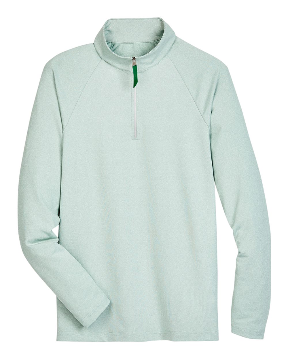 Devon & Jones Men's CrownLux Performance Clubhouse Micro-Stripe Quarter-Zip Pullover blank in Kelly Green, style DG480