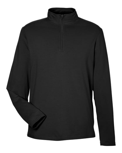 Devon & Jones Men's Raleigh Stretch Quarter-Zip Pullover blank in Black, style DG425