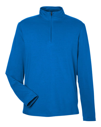 Devon & Jones Men's Raleigh Stretch Quarter-Zip Pullover blank in French Blue, style DG425