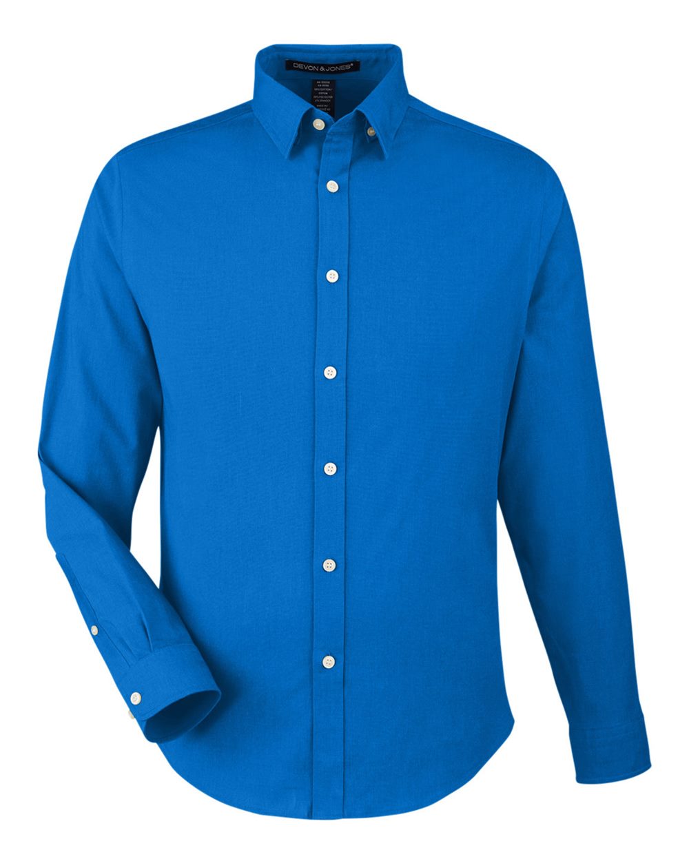 Devon & Jones Men's CrownLux Performance Spencer Poplin Dress Shirt blank in French Blue Melange, style DG505