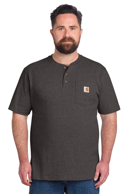Carhartt® Short Sleeve Henley T-Shirt in Carbon Heather, style CTK84