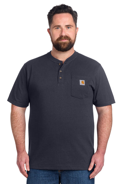 Carhartt® Short Sleeve Henley T-Shirt in Navy, style CTK84