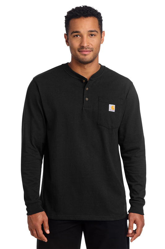 Carhartt® Long Sleeve Henley T-Shirt in Black, style CTK128