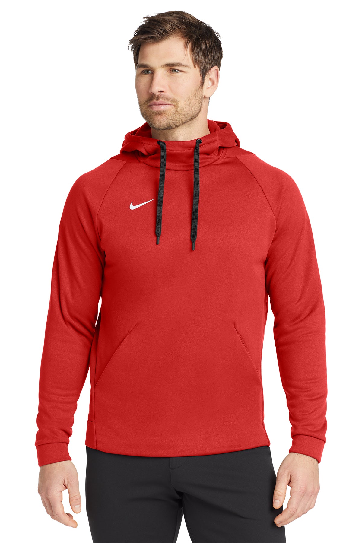 Nike Therma-FIT Pullover Fleece Hoodie in Team Scarlet, style CN9473
