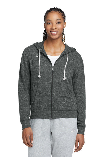 Nike Women's Gym Vintage Full-Zip Hoodie in Team Anthracite, style CN9402