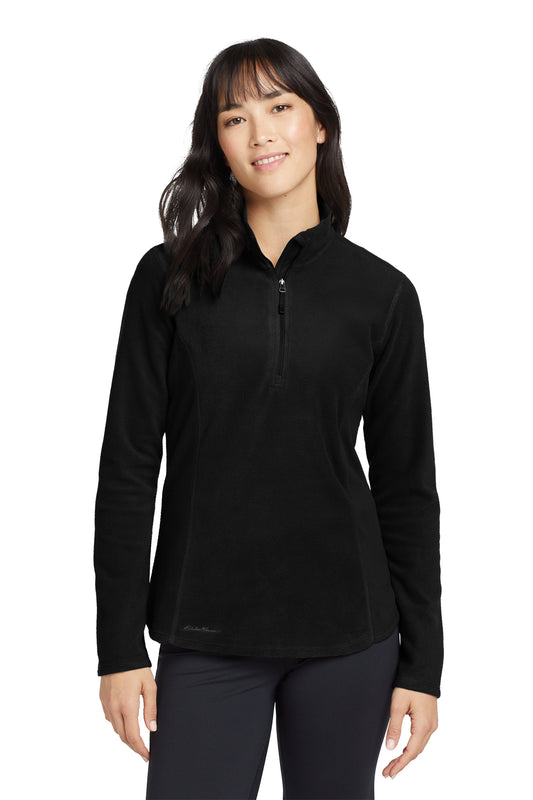 Eddie Bauer Women's 1/2-Zip Microfleece Jacket in Black, style EB227