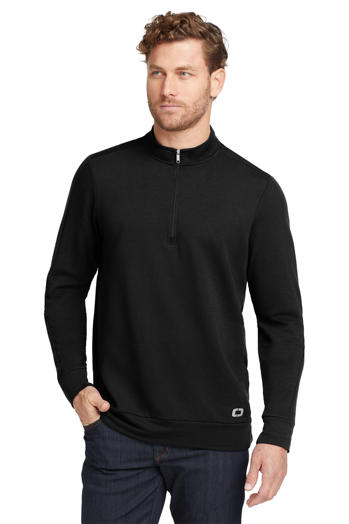 OGIO Luuma 1/2-Zip Fleece in Blacktop, style OG813