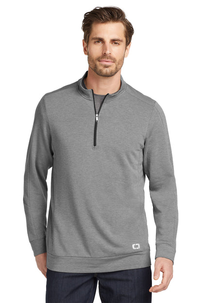 OGIO Luuma 1/2-Zip Fleece in Petrol Grey Heather, style OG813
