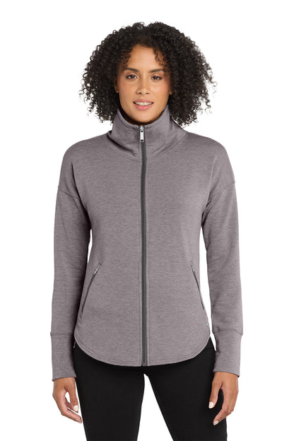 OGIO Women's Luuma Full-Zip Fleece in Petrol Grey Heather, style LOG812